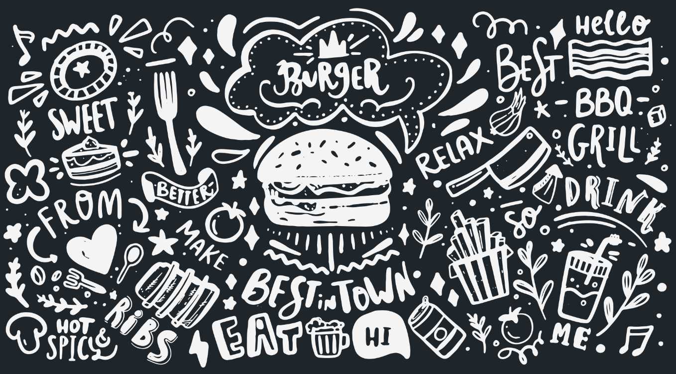 Restaurant Wall Typography