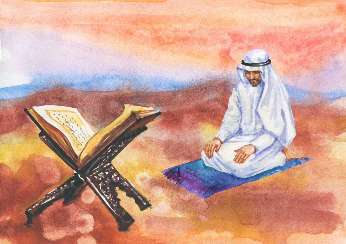 Arabian Man Praying Namaz