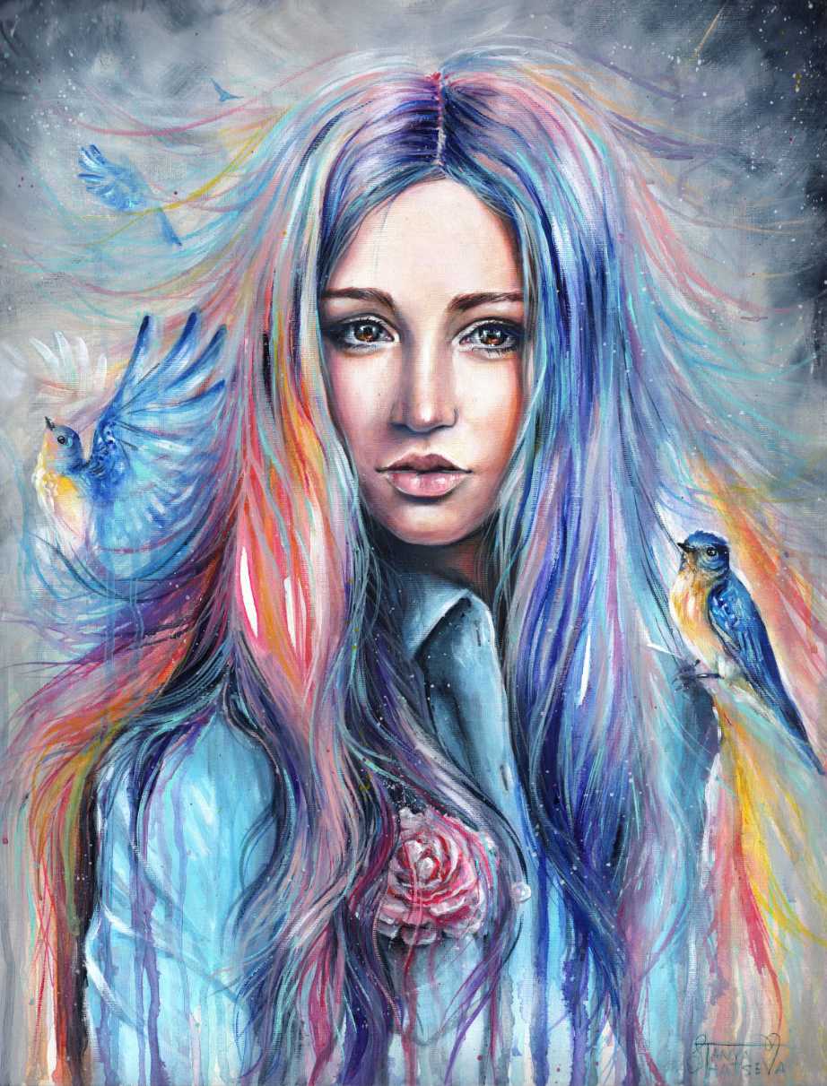 Surreal woman portrait