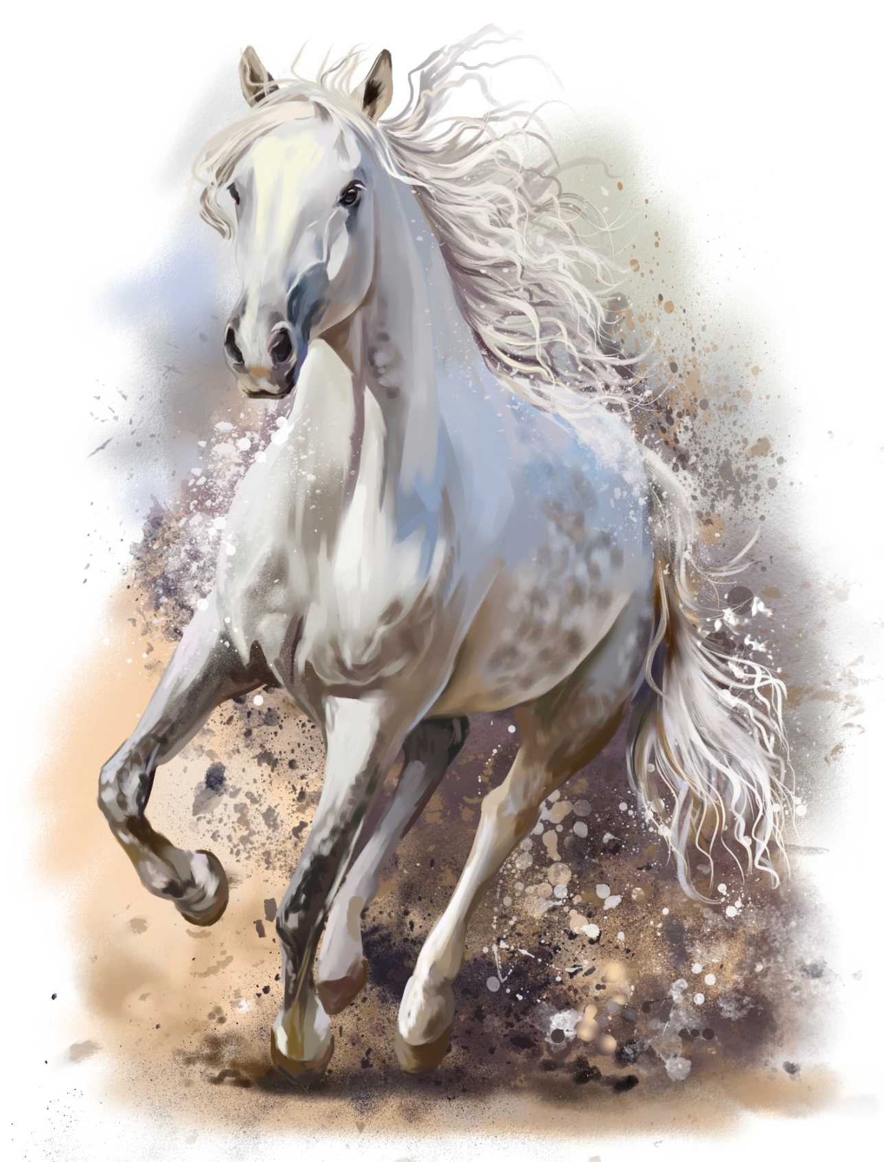Running White Horse