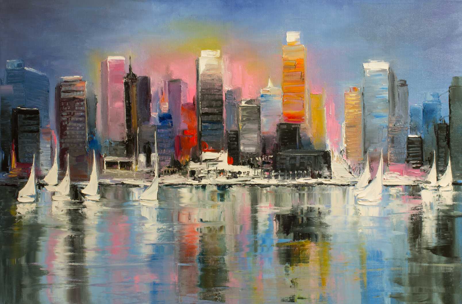 Cityscape pastels