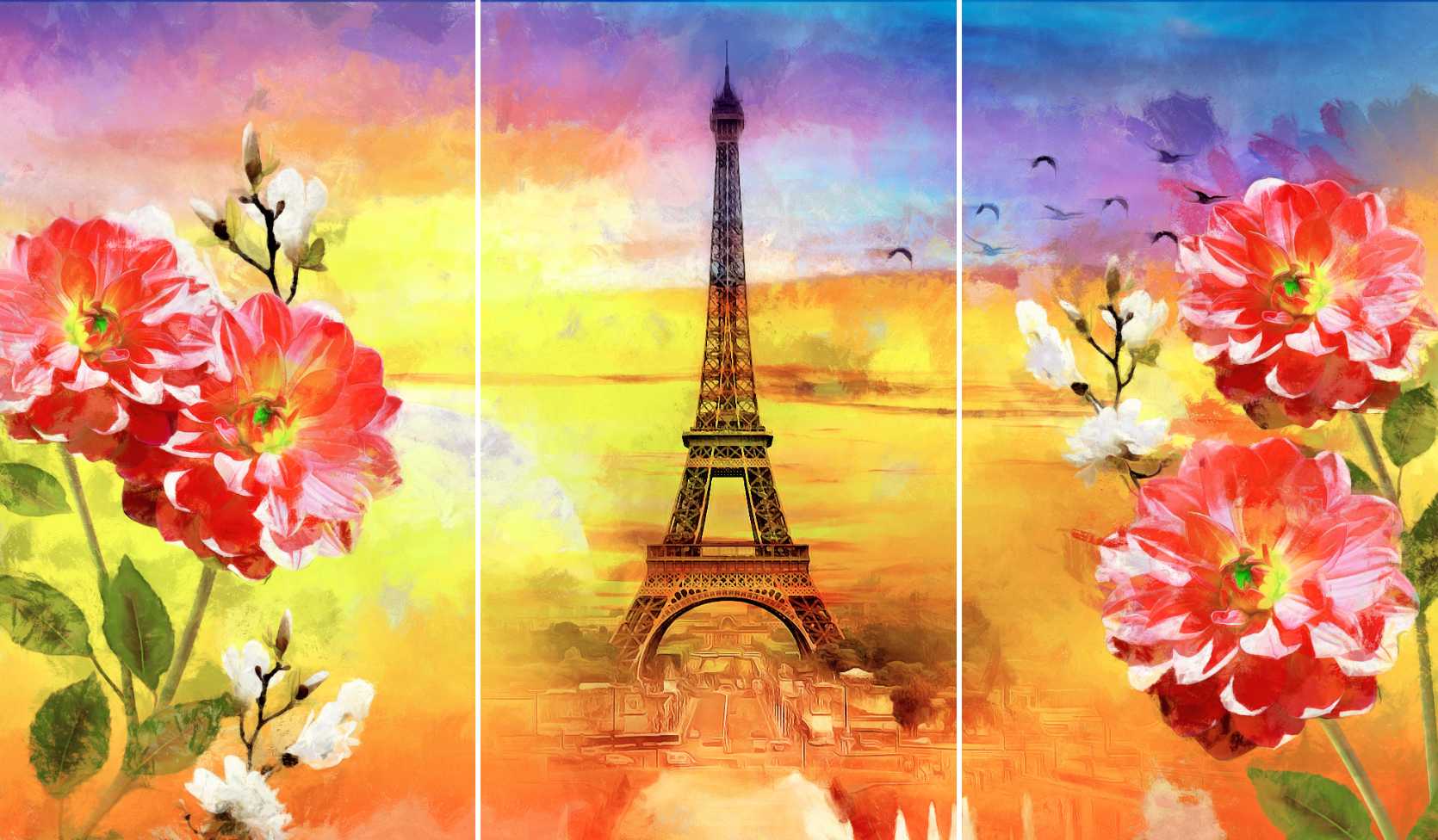 Flower with Eiffle Tower