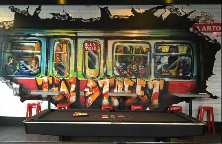 Life in a Metro – vibrant cityscape painting capturing urban energy