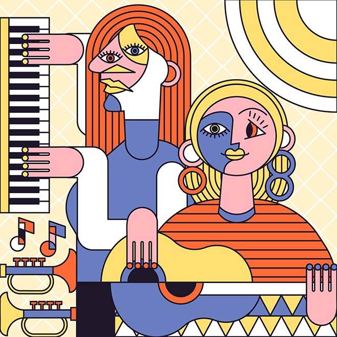 Picasso Style Illustration Acrylic Prints