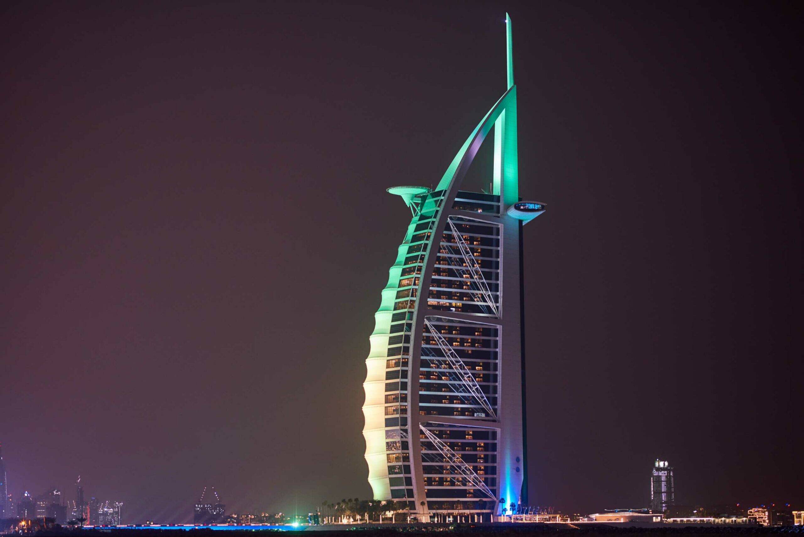 Colorful Lights on Burj Al Arab