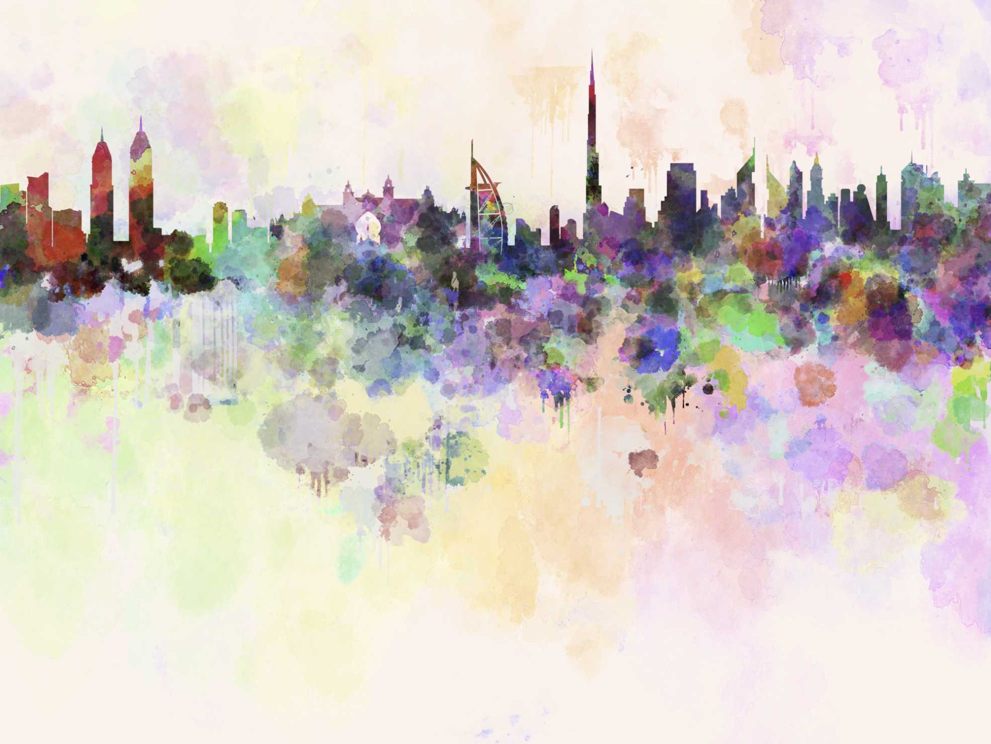 Dubai Skyline colour splash