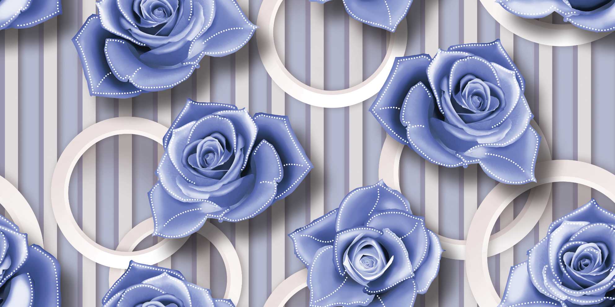 3d Flowers Tile