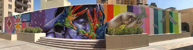 Colourful child art - graffiti wall art