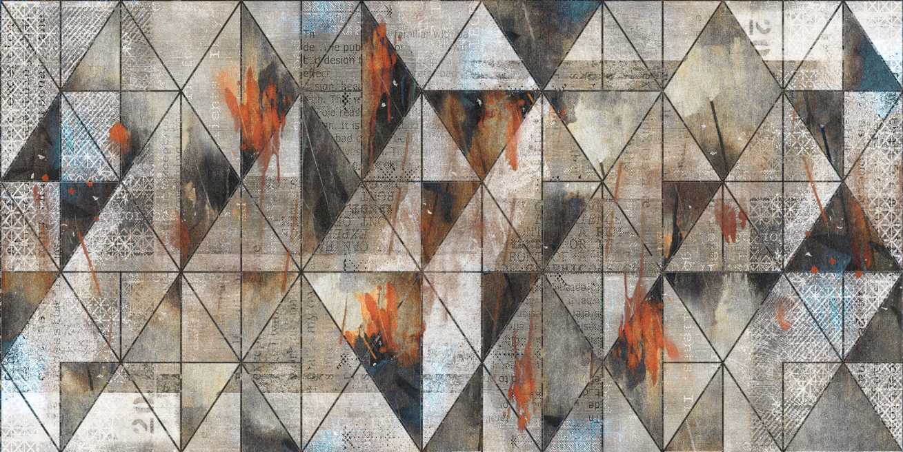 Red Gold Lattice Tiles