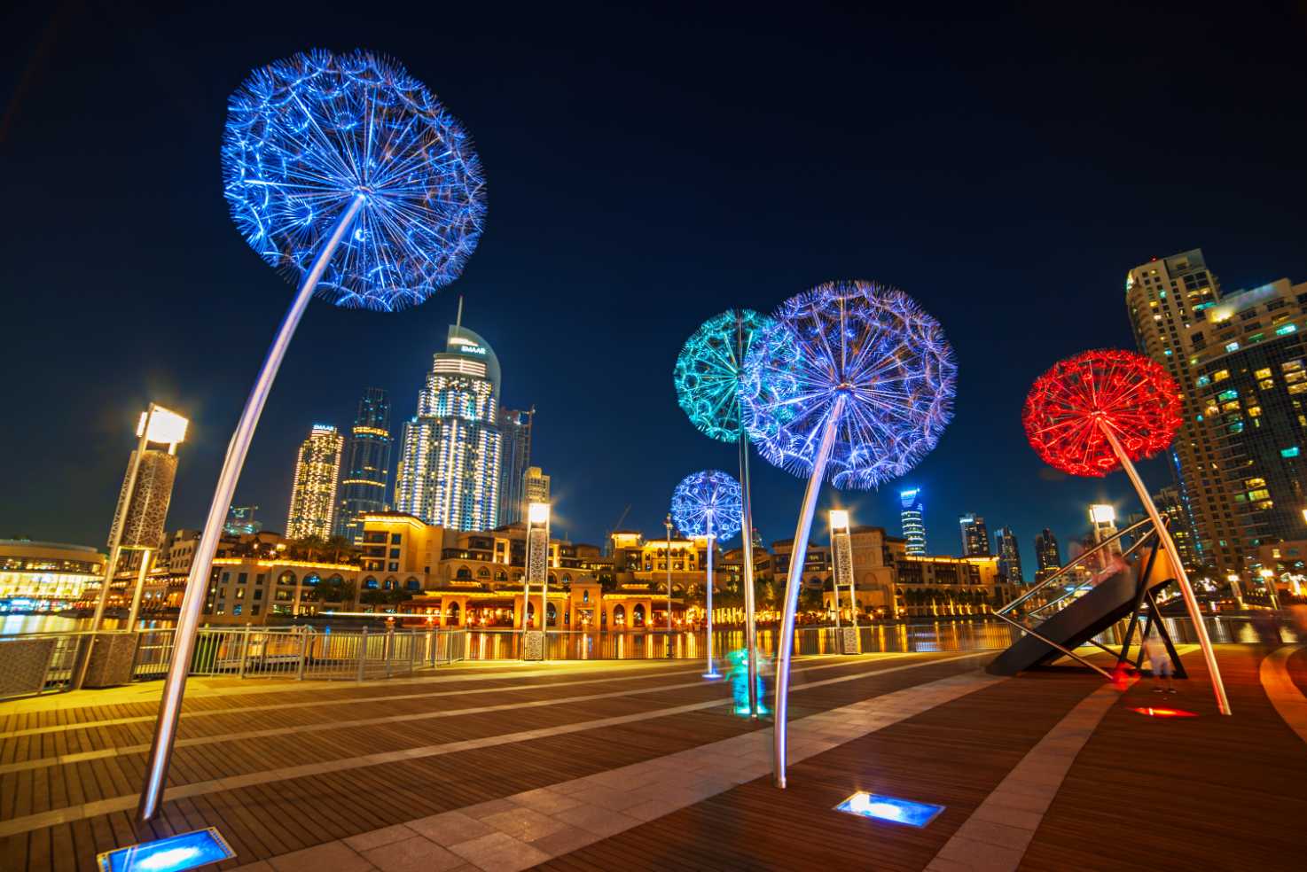 Night Street View Dubai