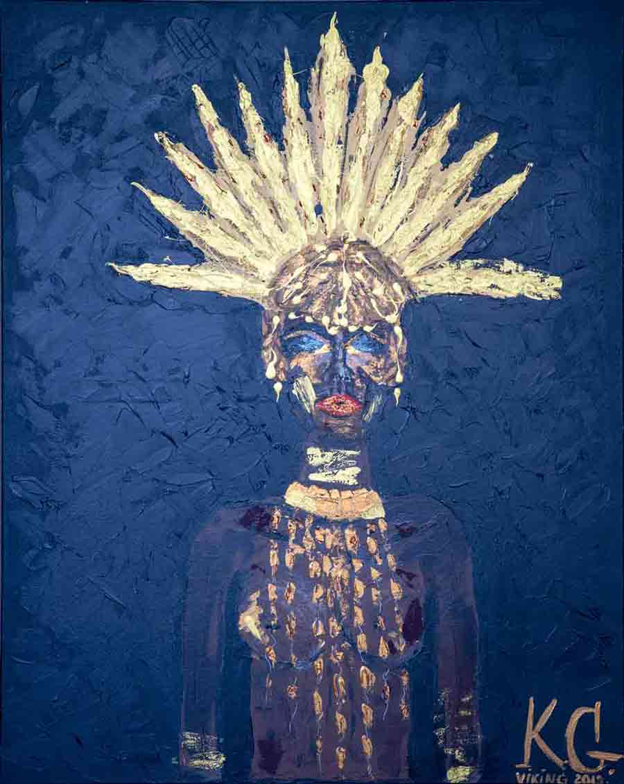 Abstract Acrylic Portrait by Latvia Artist Karina Garbuzova