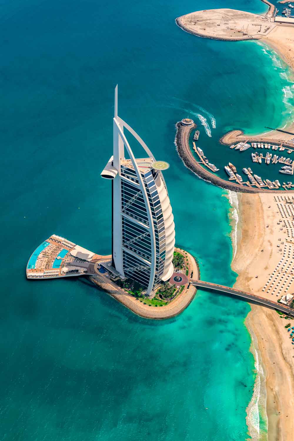 Aerial View the 7 Star Hotel in the Middle East