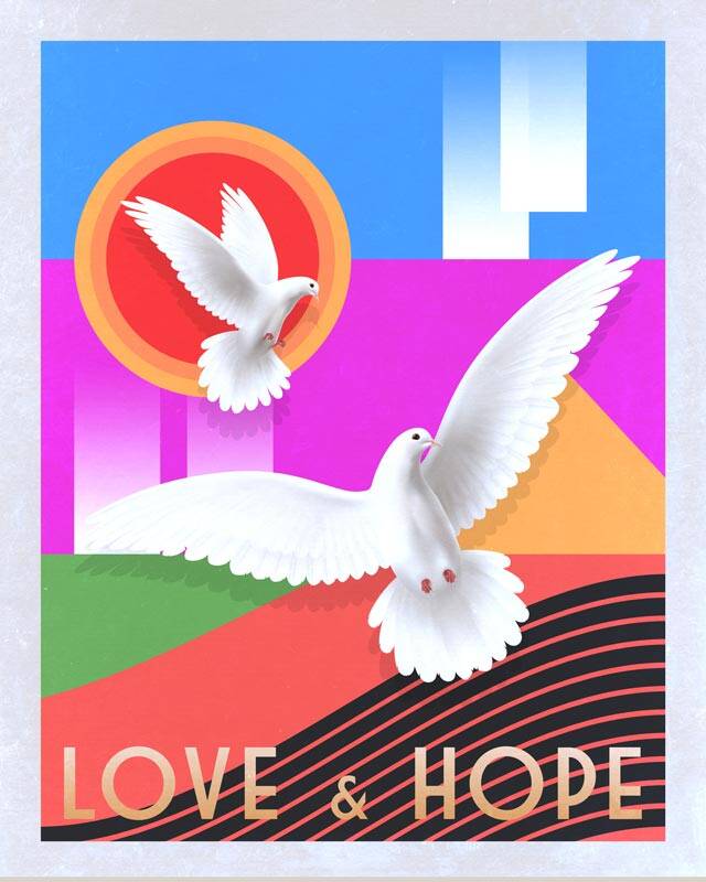 Love And Hope Pop Art Acrylic Prints