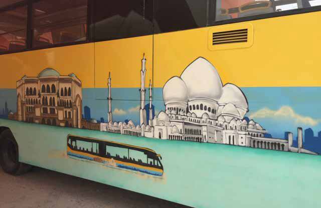 UAE Masjid graffiti art featuring- vibrant Arabic calligraphy and Islamic architectural elements
