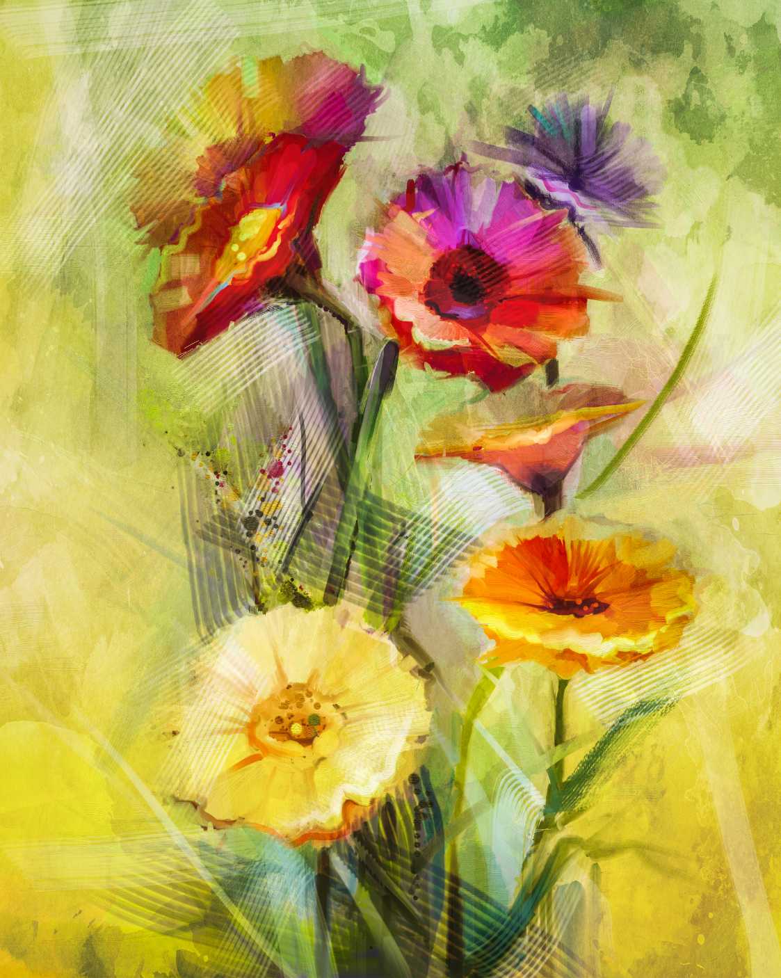 Yellow and Red Color Flower