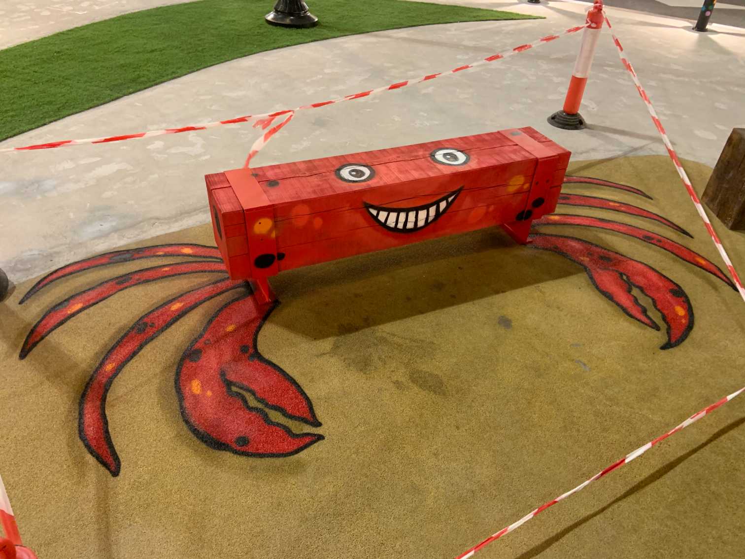 Red crab art for seafood restaurant interior decor