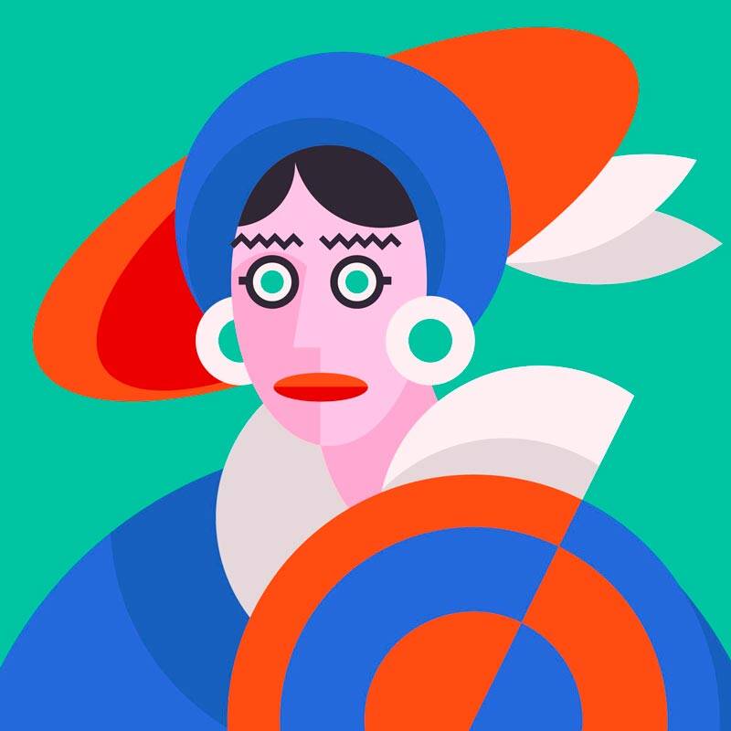 Lady Abstract Portrait Glass Printing